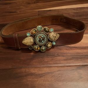 Turquoise and stone buckle belt